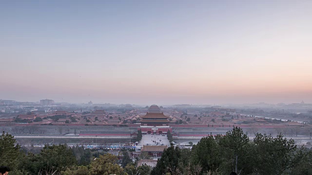 T/L紫禁城俯瞰白天到夜晚/中国北京视频素材