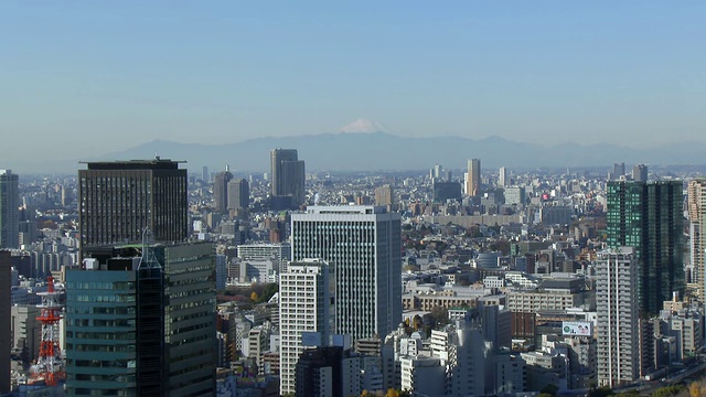 拍摄城市和富士山/东京，日本视频素材