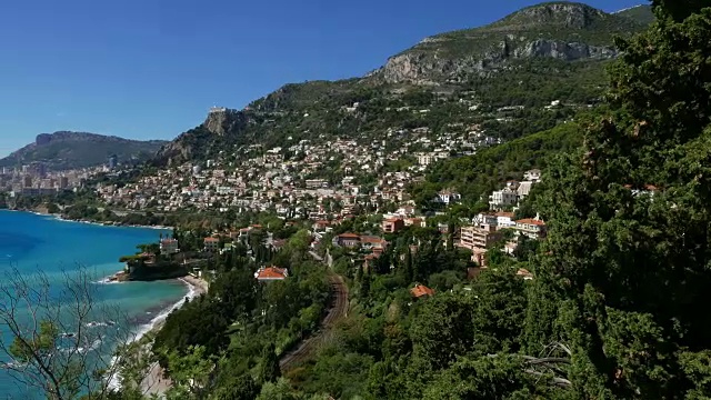 法国里维埃拉和摩纳哥的全景视频素材