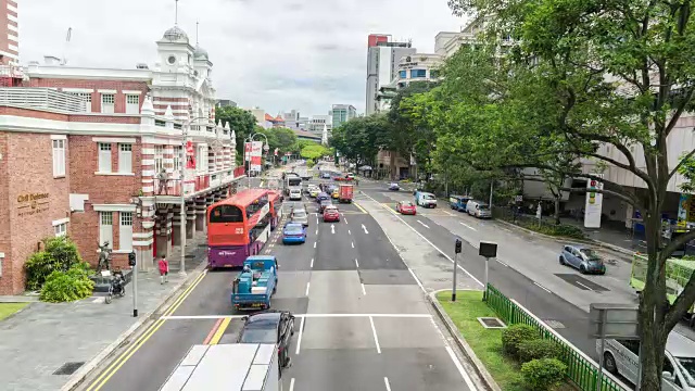 4K延时:乌节路现场交通繁忙视频素材