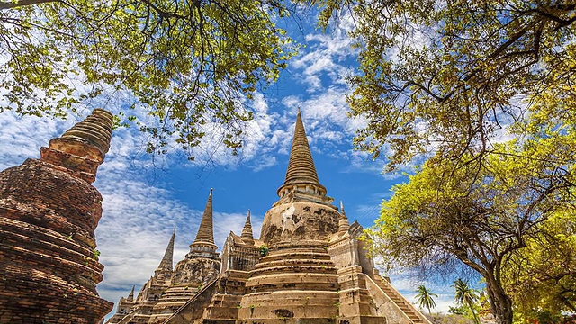 Wat Phra Si Sanphet, Ayutthaya，泰国。视频下载