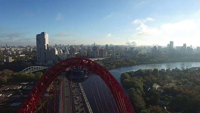 日沃皮斯尼大桥鸟瞰图视频素材