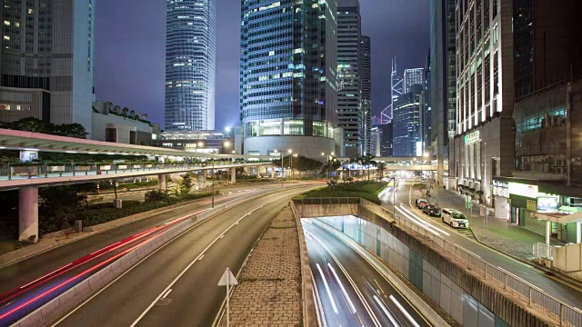 4k，延时，夜城香港视频素材