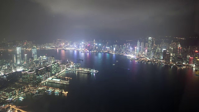 4k，延时摄影，香港夜景，维多利亚港全景，视频素材