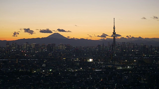 富士山和东京夜景视频素材