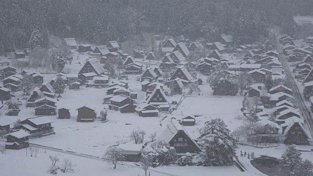 联合国教科文组织世界遗产白川县的雪视频素材