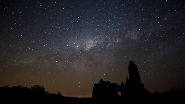 插入线性时间推移的抽象景观场景与侵蚀沙层对非洲夜空视频素材