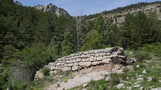 西班牙古达山脉以石墙景观视频素材