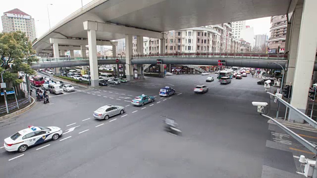 4k，时间流逝，上海夜景，高架桥，中国，视频素材