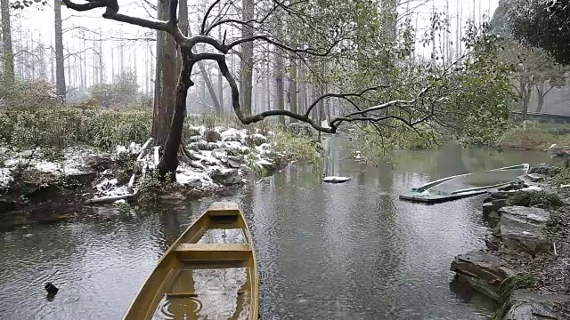 雪景西湖，中国浙江杭州视频素材