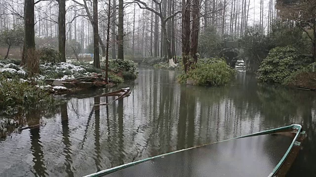 雪景西湖，中国浙江杭州视频素材