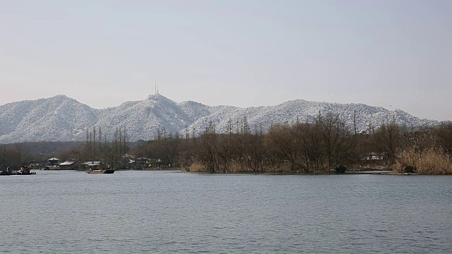 中国浙江省杭州市西湖边毛家埠村的风景视频素材