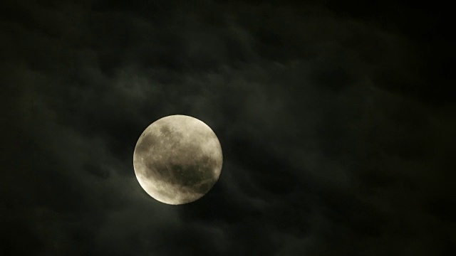 满月夜晚天空背景。阴森森月光之夜的时间流逝视频素材