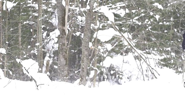 慢动作宽的人雪球到脸2视频素材