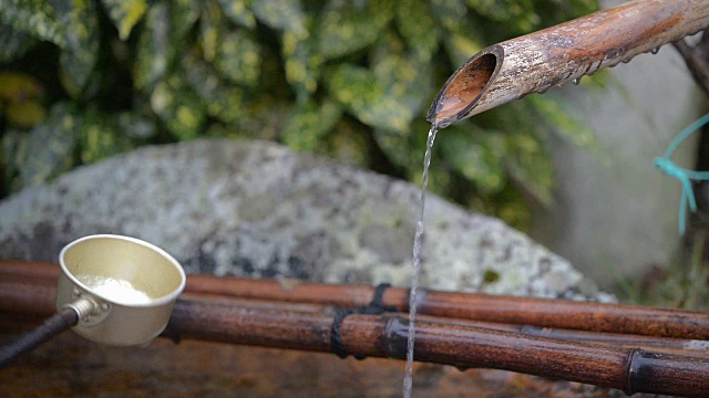 水流向神圣的池塘视频素材