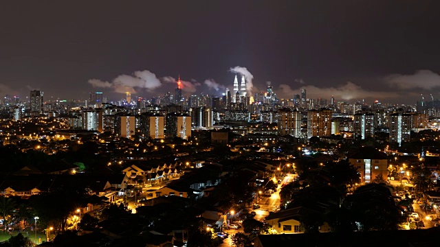 马来西亚吉隆坡市中心霓虹灯的时间图视频素材