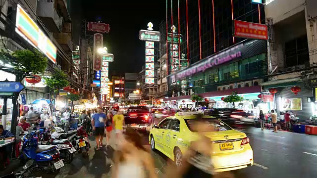 唐人街夜市拥挤不堪视频素材