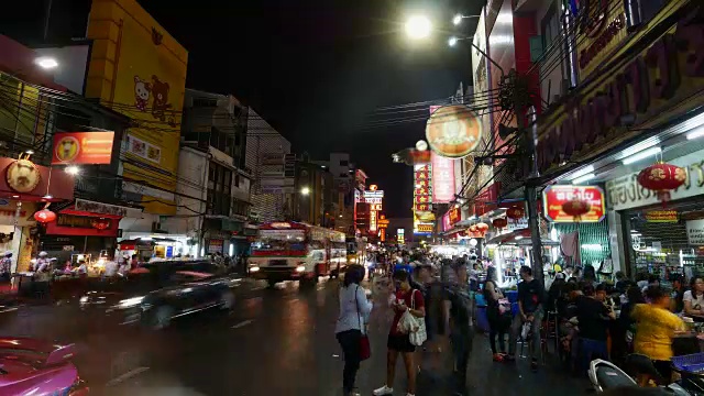 唐人街夜市拥挤不堪视频素材