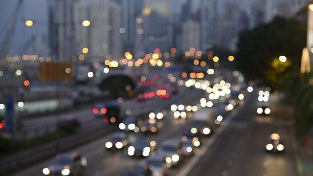 高清实时视频，香港城市夜景，穿梭交通视频素材