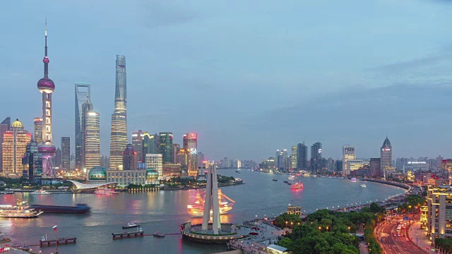 上海美丽的全景夜景视频下载