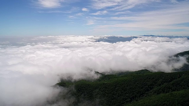 在Seonjaryeong山的山上看到云海视频素材