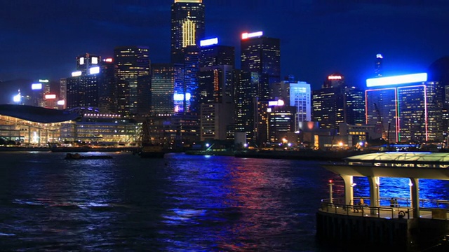 香港摩天大楼夜景视频素材