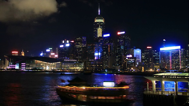 香港摩天大楼夜景视频素材