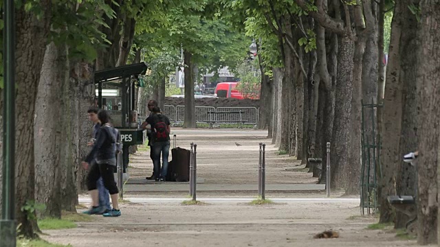 欧洲巴黎香榭丽舍大街上的林荫小径视频素材