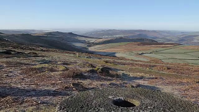 Stanage Edge Millstones，德比郡，英国，欧洲视频素材