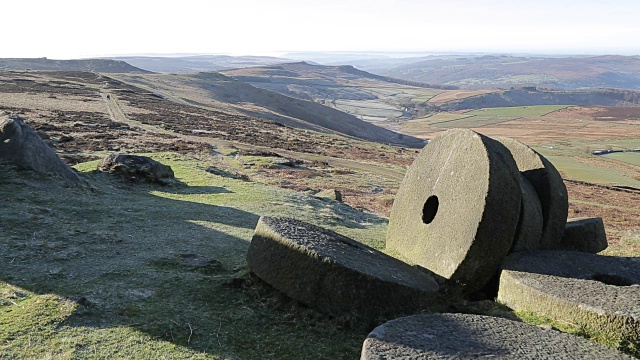 Stanage Edge Millstones，德比郡，英国，欧洲视频素材