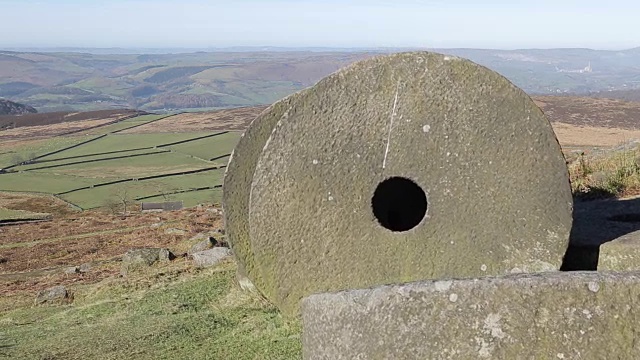 Stanage Edge Millstones，德比郡，英国，欧洲视频素材