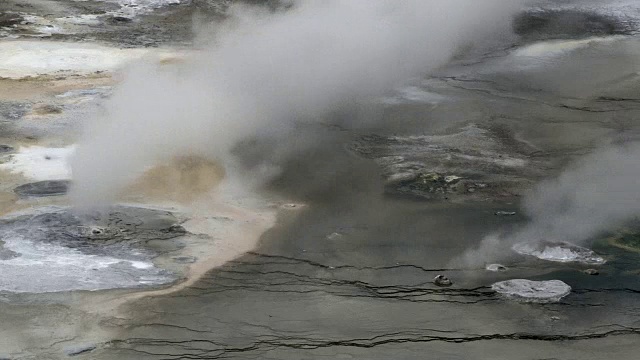 诺里斯盆地蒸汽喷口，黄石国家公园的冬季风景视频素材