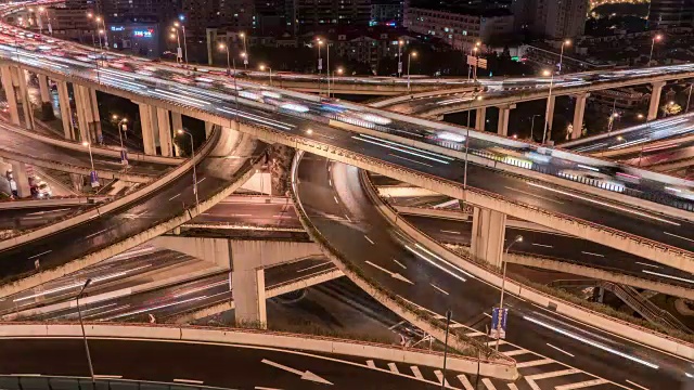 时光流逝——上海公路夜景视频素材