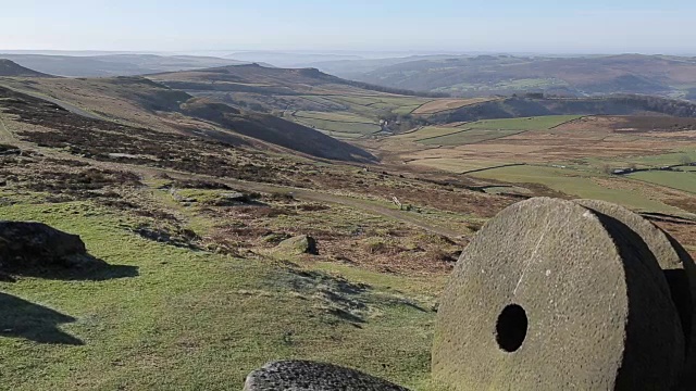 Stanage Edge Millstones，德比郡，英国，欧洲视频素材