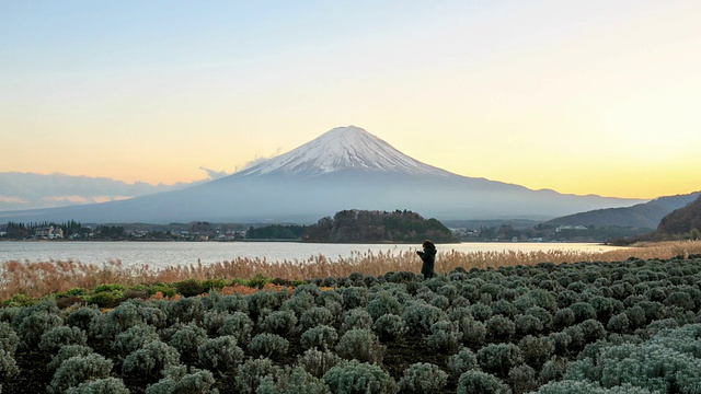 日本富士山的日落视频素材