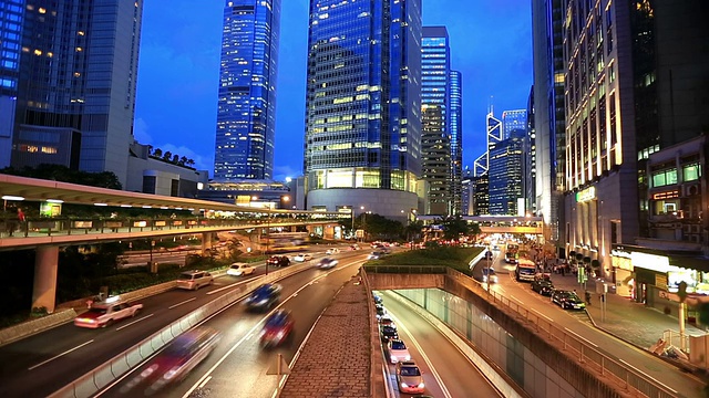 香港中环天际线城市景观视频素材