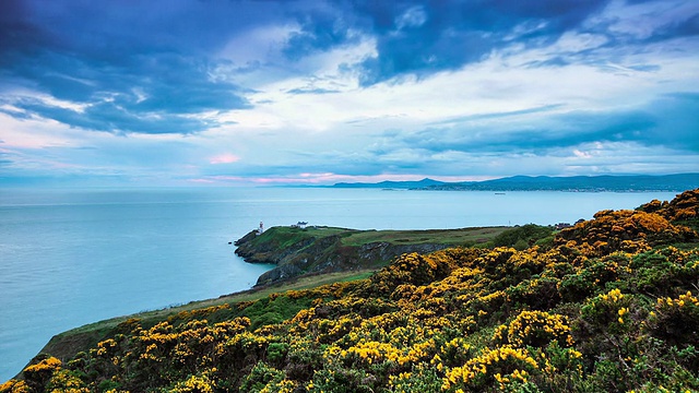 Howth Head日落时间流逝视频素材