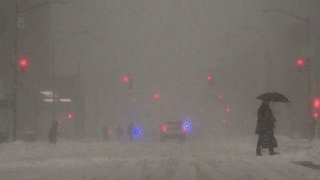 曼哈顿中城遭遇暴风雪视频素材