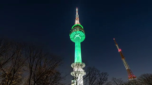 夜景汉城塔(旅游景点)视频素材