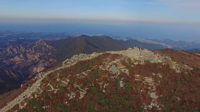 鸟瞰图覆盖了许多枫树在雪山山国家公园秋天视频素材