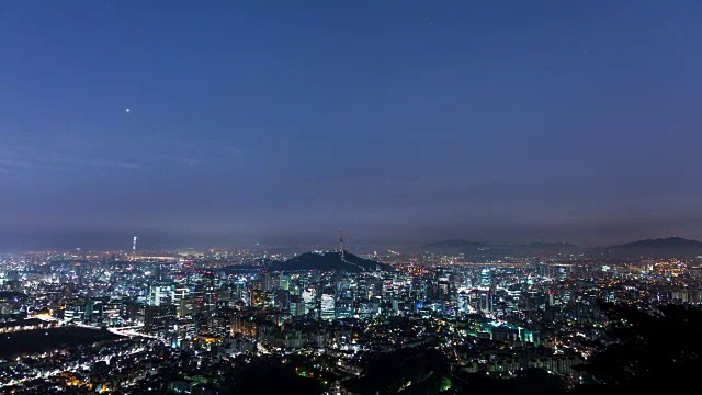 从英望三山看钟诺古地区的夜景视频素材