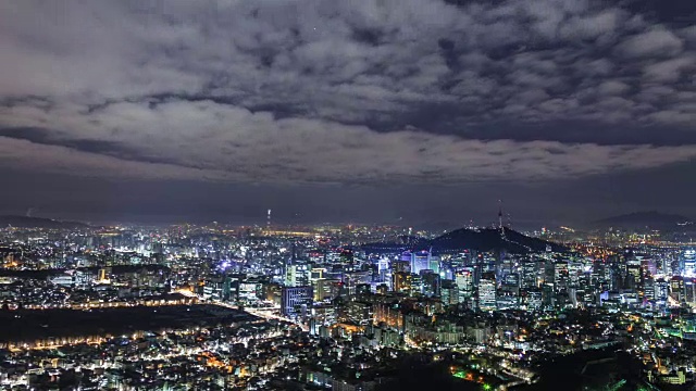 从英望三山看钟诺古地区的夜景视频素材