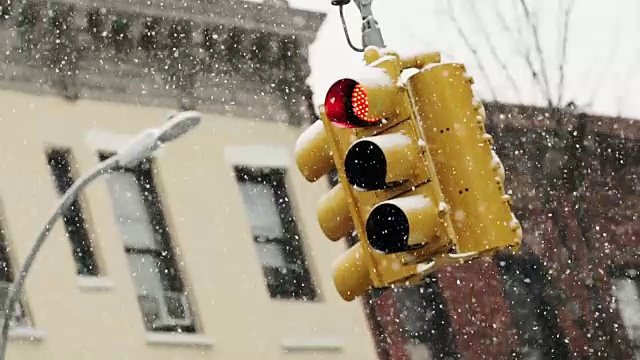 布鲁克林的下雪天视频素材