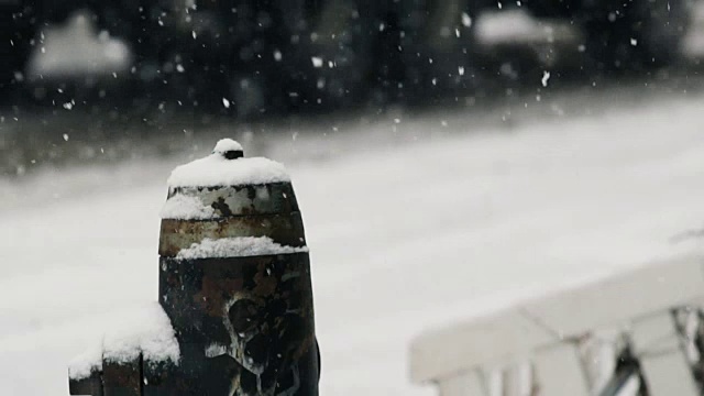 城市下雪天视频素材