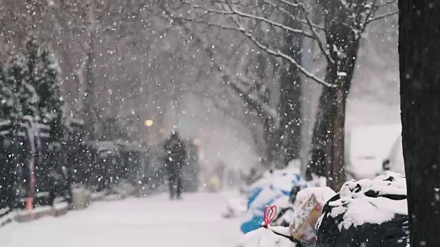 布鲁克林的暴风雪视频素材