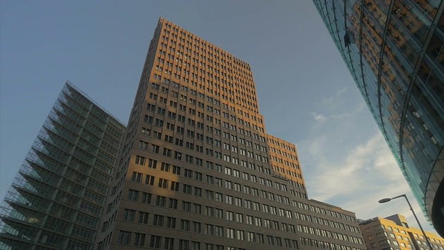 柏林,Potsdamerplatz,玻璃建筑,WS,平底锅视频素材