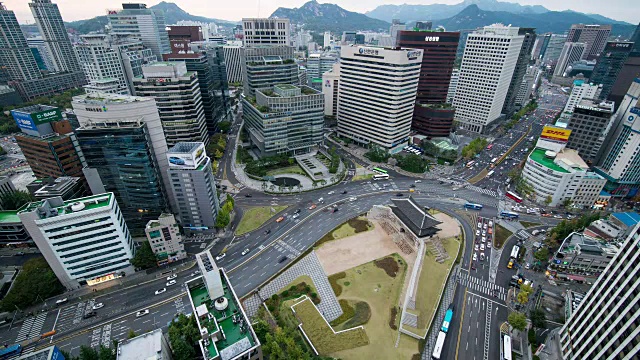 天宫门(国宝1号)区摩天大楼和交通景观视频素材