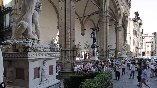 VasariâÃÃ ' s Courtyard, Vecchio Palace，佛罗伦萨，托斯卡纳，意大利，欧洲视频素材