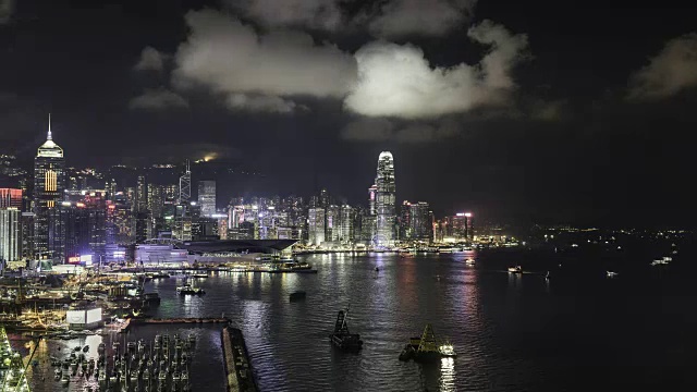 香港天际线和维多利亚湾的时间流逝视频素材