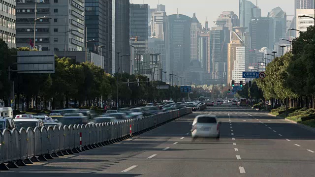 上海城市交通风景，4k，时光流逝，视频素材